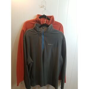 Eddie Bauer Mens Polar Tec 2 Pc Set 1/4 Zip‎ Pullover Fleece Sweater Size XXL